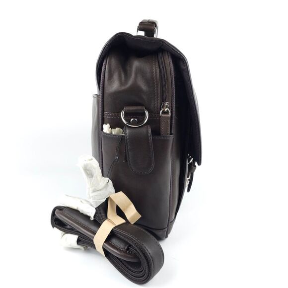 NWT Wilsons Leather Laptop Bag Briefcase Crossbody Convertible Brown Classic - Picture 6 of 14